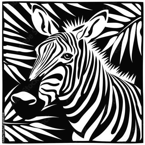 Black and white vector animal icon art