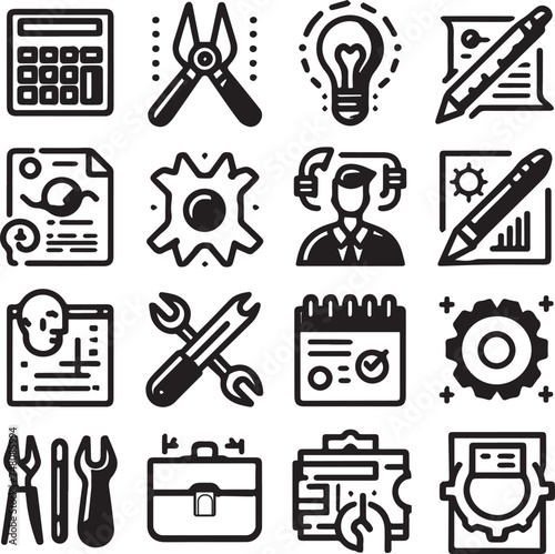 office icon sate vector illustration 2