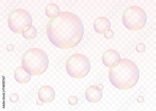 リアルなシャボン玉イラスト素材セット