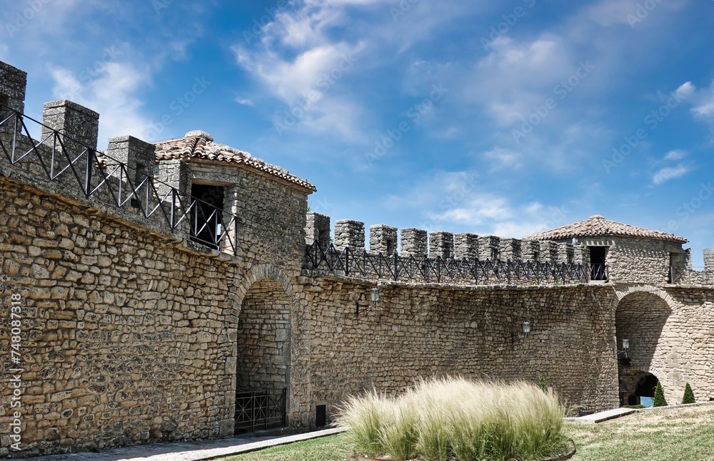 Fototapeta premium The Torre Guaita, also known as La Rocca or simply the First Tower, is the largest and oldest of the three towers that dominate the City of San Marino