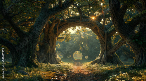 Dream portals within ancient oaks photo
