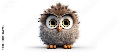 vector illustration of a portrait of a cute and adorable owl on a white background