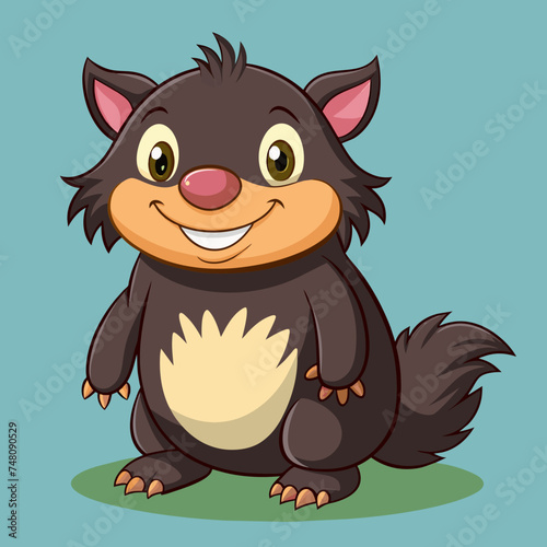 Cute Mole animal cartoon vector illustration
