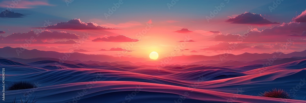 Blazing Beautiful Summer Sunset Vertical, Background Banner HD