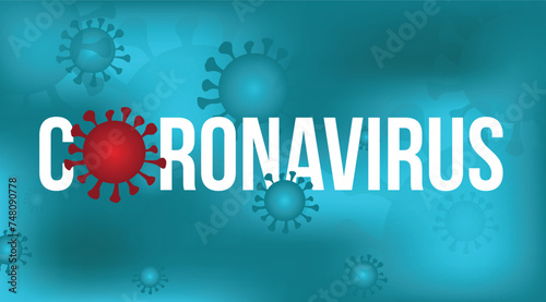 Coronavirus Name Banner with Blue Background. Dangerous disease outbreak and global pandemic concept vector