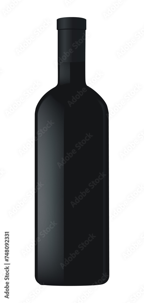 Black whiskey bottle on transparent background Black whiskey bottle on transparent background