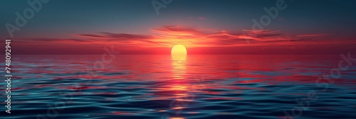 Colorful Sunset On Sea Beautiful Nature, Background Banner HD © Alex Cuong