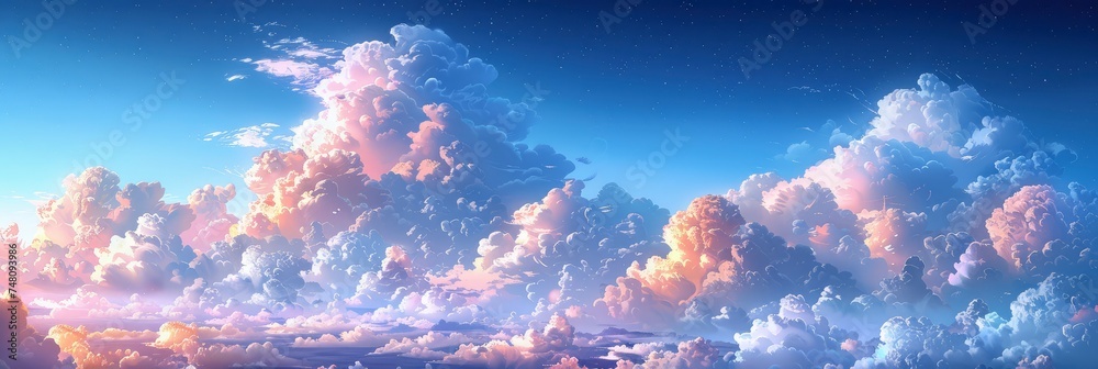 Deep Blue Sky White Cloud Background, Background Banner HD Deep Blue Sky White Cloud Background, Background Banner HD