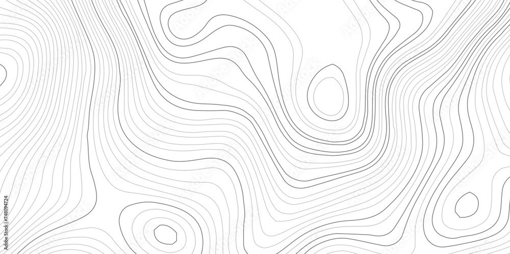 Abstract black and white wavy topography map background. Topography relief and topographic map wave line background. Vector illustration.