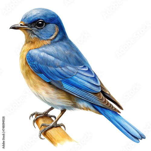 Bluebird isolated on transparent background.