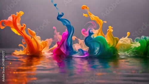 colorful water splash motion photo