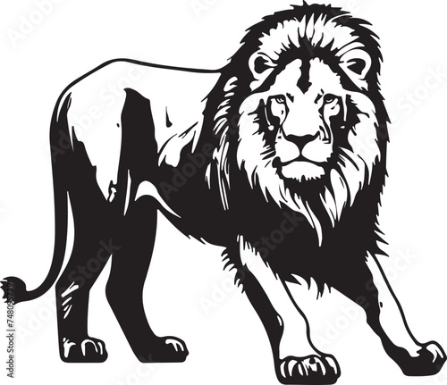 Fototapeta Naklejka Na Ścianę i Meble -  Silhouette of African lion vector illustration Set
