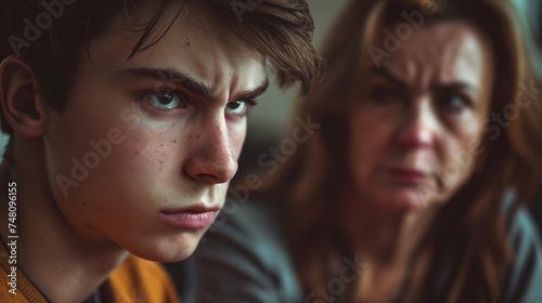 A teenager is in conflict with his mother