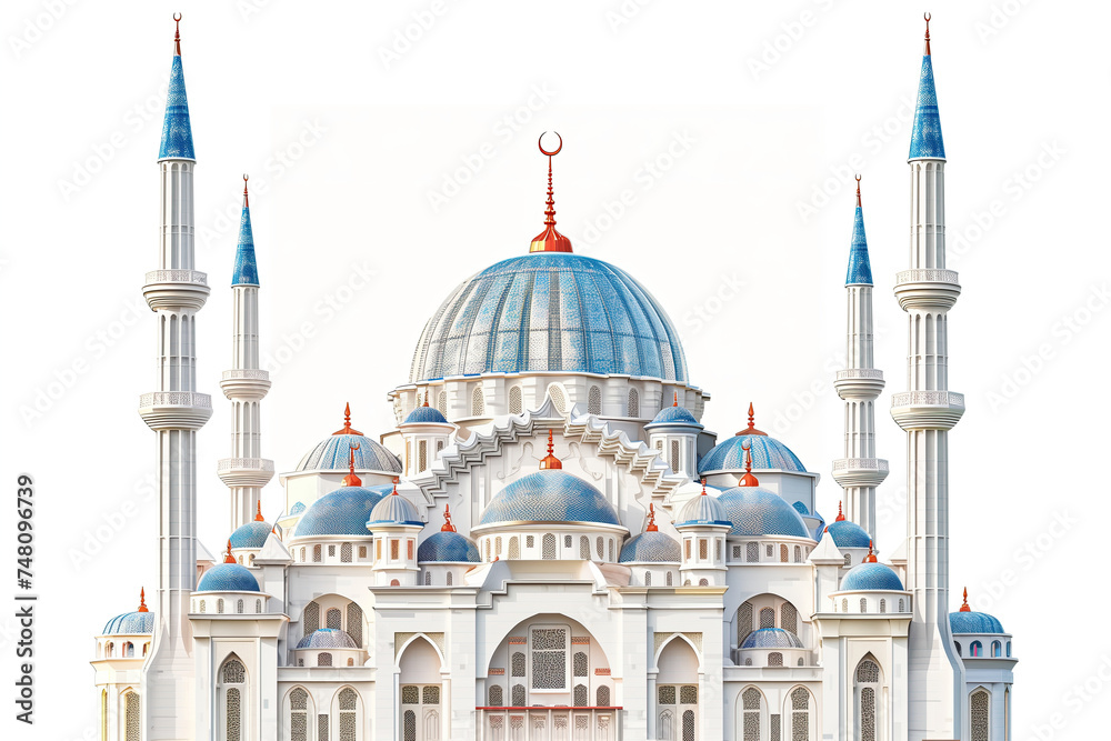 Fototapeta premium islamic pattern cartoon ramadan ornament mosque. ramadan kareem holiday celebration concept