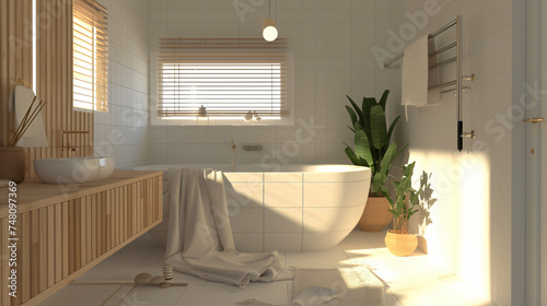 Modern Scandinavian minimalist bathroom  © yaxir