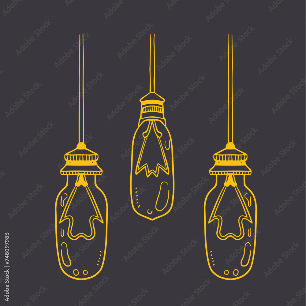 Naklejka premium set of light bulb illustration