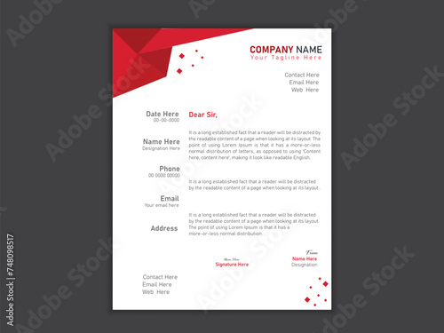 Minimalist professional vector latterhead design template. photo