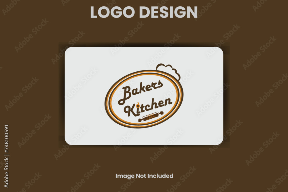 Fresh bakers and kitchen logo design concept. Croissant bakery logo