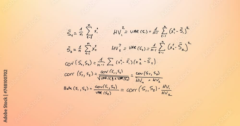 Animation of mathematical equations over orange background Animation of mathematical equations over orange background