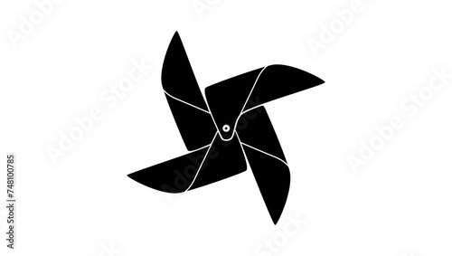 pinwheel emblem , black isolated silhouette