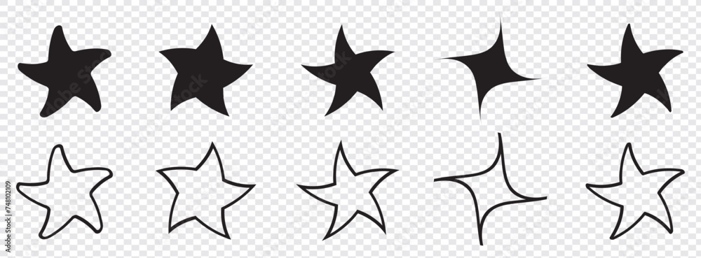Minimal y2k star shapes. Set of 10 minimal icons in black and stock colors. Bauhaus inspired design elements. Futuristic composition in vector. Vector illustration in eps 10. Minimal y2k star shapes. Set of 10 minimal icons in black and stock colors. Bauhaus inspired design elements. Futuristic composition in vector. Vector illustration in eps 10.