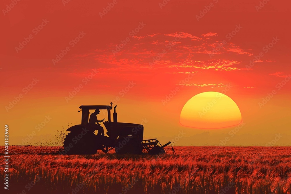 Fototapeta premium combine harvester working in the field