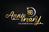 Star element gold color mixed luxury 56th anniversary invitation celebration