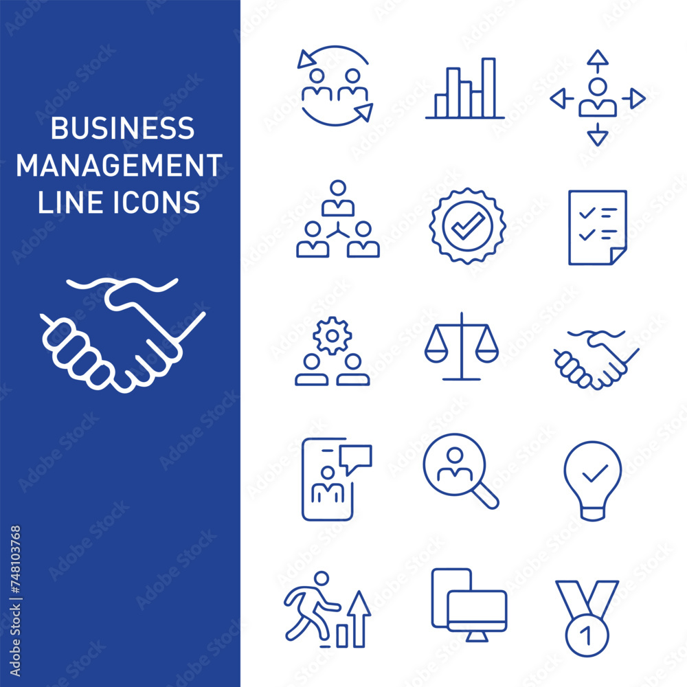 set of business management icon vector design 