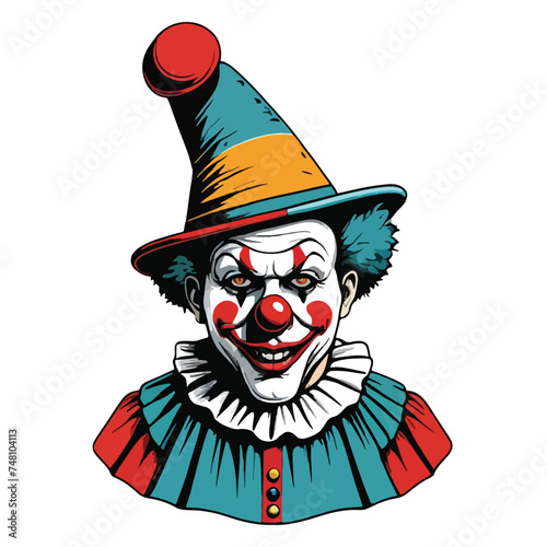 vector of creepy clown hat