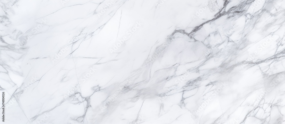 Detailed view of a white marble texture, showcasing the intricate patterns and smooth surface of the marble. The texture appears glossy and elegant, with subtle veins and variations in shading.