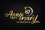 Star element gold color mixed luxury 67th anniversary invitation celebration