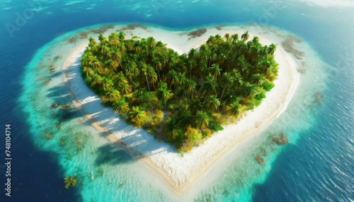 Paradise Found  Exploring the Tranquil Beauty of Heart-shaped Palm Trees Island 