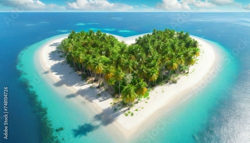 Paradise Found: Exploring the Tranquil Beauty of Heart-shaped Palm Trees Island"
