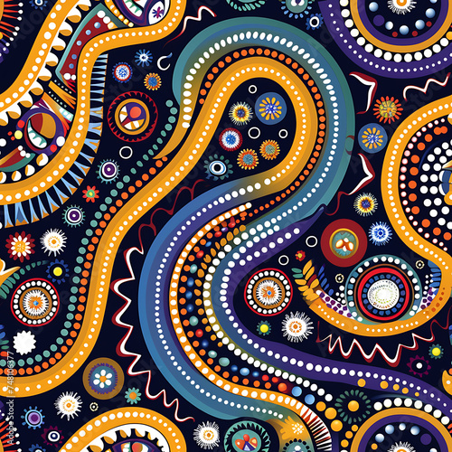 Aboriginal Inspired Seamless Tile