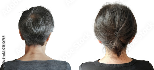 photo of old woman from back sidem old woman hair cut idea poster photo