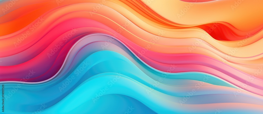 This abstract background features vibrant colors and wavy lines that create a dynamic and energetic visual effect. The intricate patterns of the lines add depth and movement to the composition, This abstract background features vibrant colors and wavy lines that create a dynamic and energetic visual effect. The intricate patterns of the lines add depth and movement to the composition,