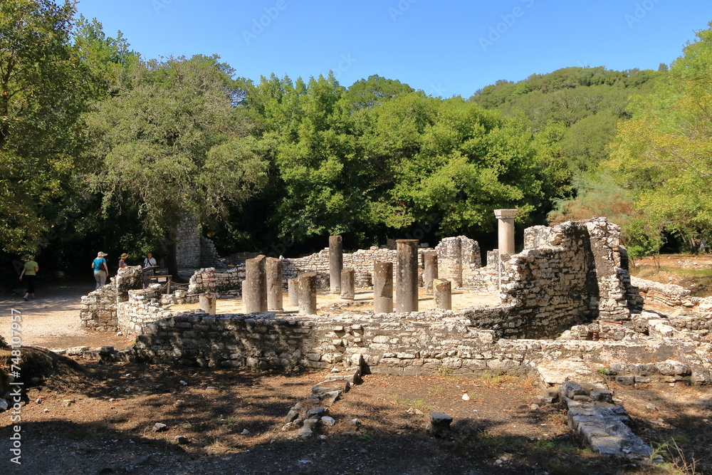 September 17 2023 - Butrint, Albania: people visit the ruined city, World Heritage Site by UNESCO