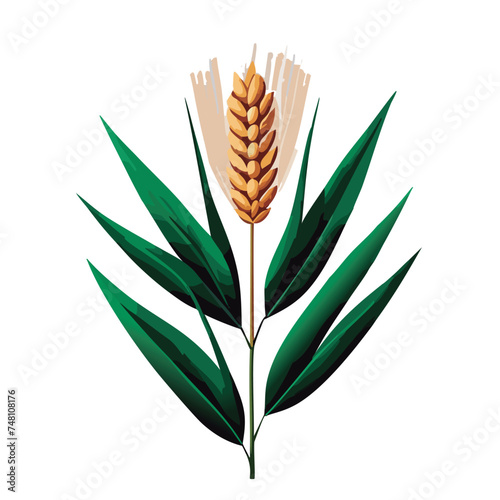 Planta tropical hoja verde espiga trigo