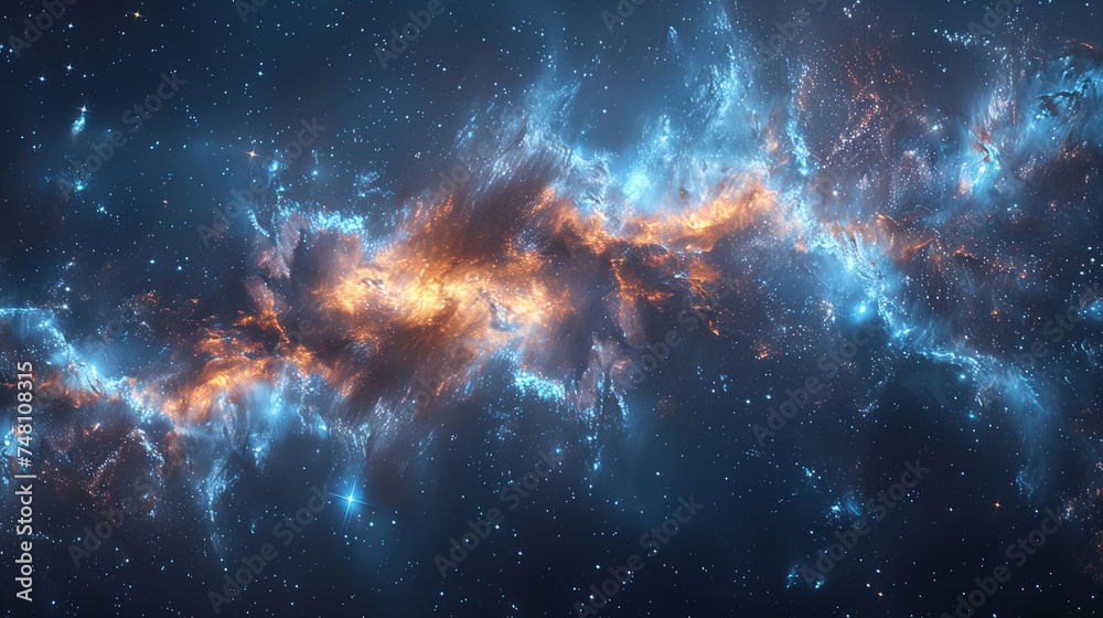 Majestic cosmic nebula in deep space - obrazy, fototapety, plakaty 