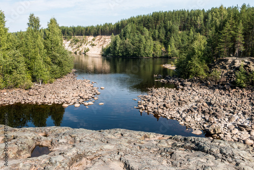 Volcano caldera and lake in Karelia, Girvas volcano photo