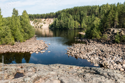 Volcano caldera and lake in Karelia, Girvas volcano photo