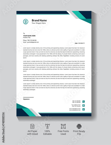 
Modern business luxury corporate identity letterhead template