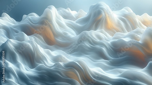 Three dimensional render of white wavy pattern. White waves abstract background texture. Print, painting, design, fashion. Line concept. Design concept. Art concept. Wave concept. Colourful background