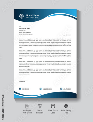 
Modern business luxury corporate identity letterhead template