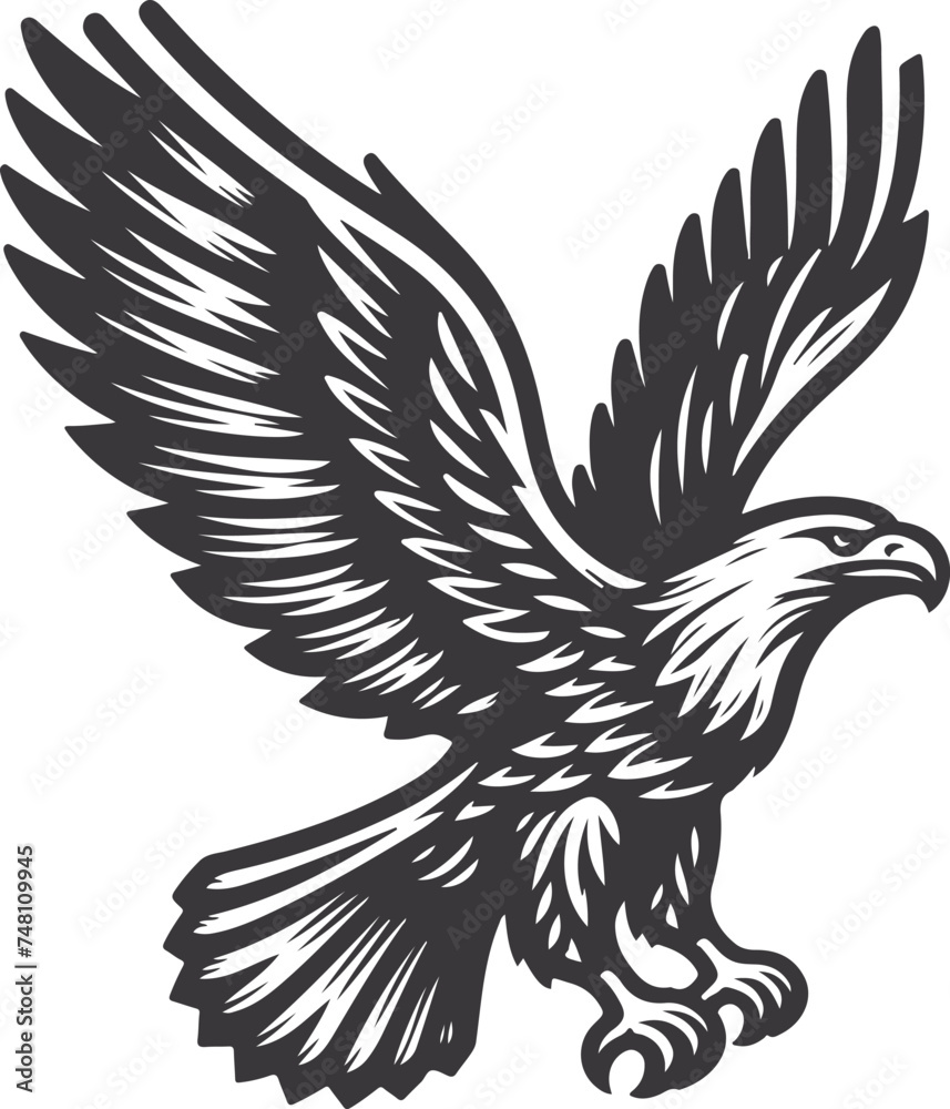 A Black And White Eagle Vector A Black And White Eagle Vector