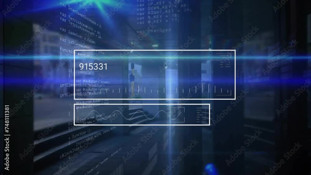 Animation of data processing over dark background Animation of data processing over dark background