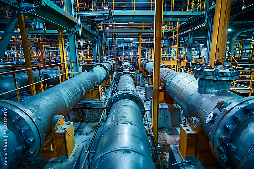 Geothermal power plant installations, industrial machines. Geothermal power plant installations, industrial machines.