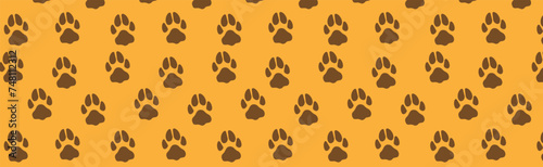 footprint pattern on an orange background