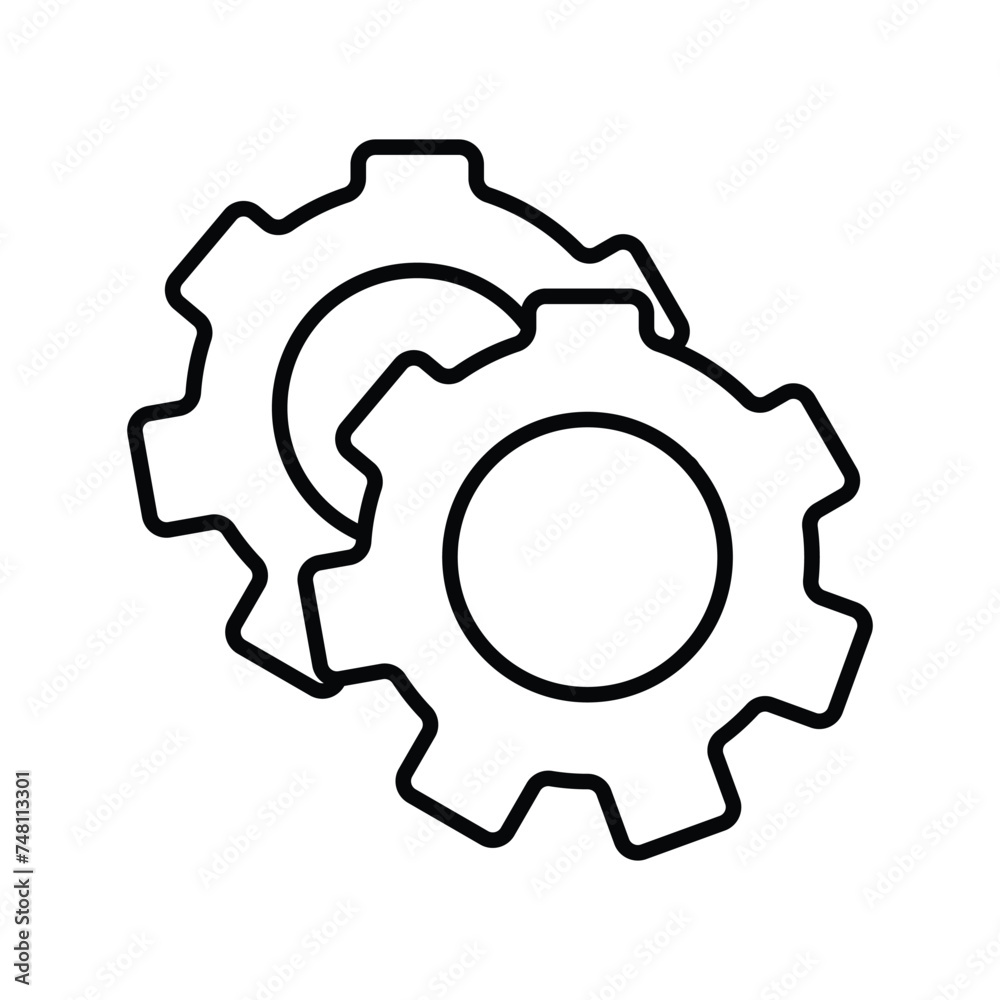 Settings icon with settings sign. Settings icon and customize, setup, manage, process symbol with white artboard. Settings icon with settings sign. Settings icon and customize, setup, manage, process symbol with white artboard.