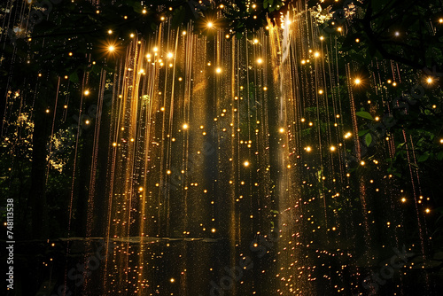 A cascade of light, like a waterfall made of stars.